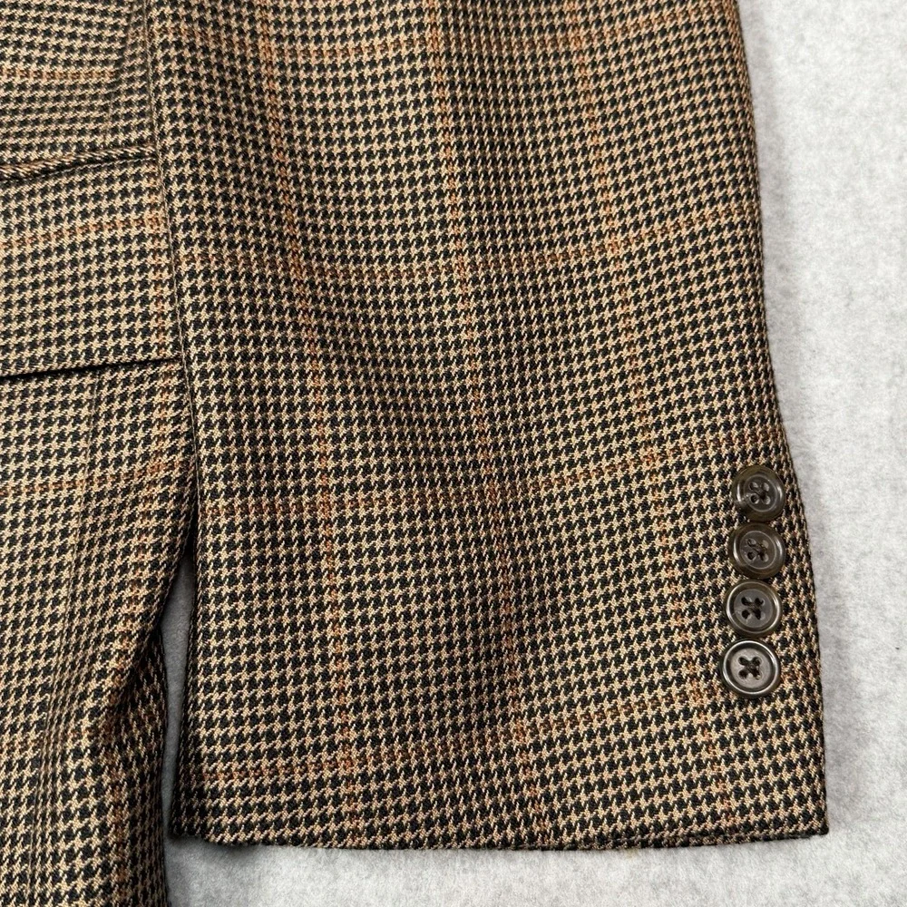 Jos A Bank Signature Sport Coat Mens 44 R Houndstooth Windowpane Silk Camel Hair